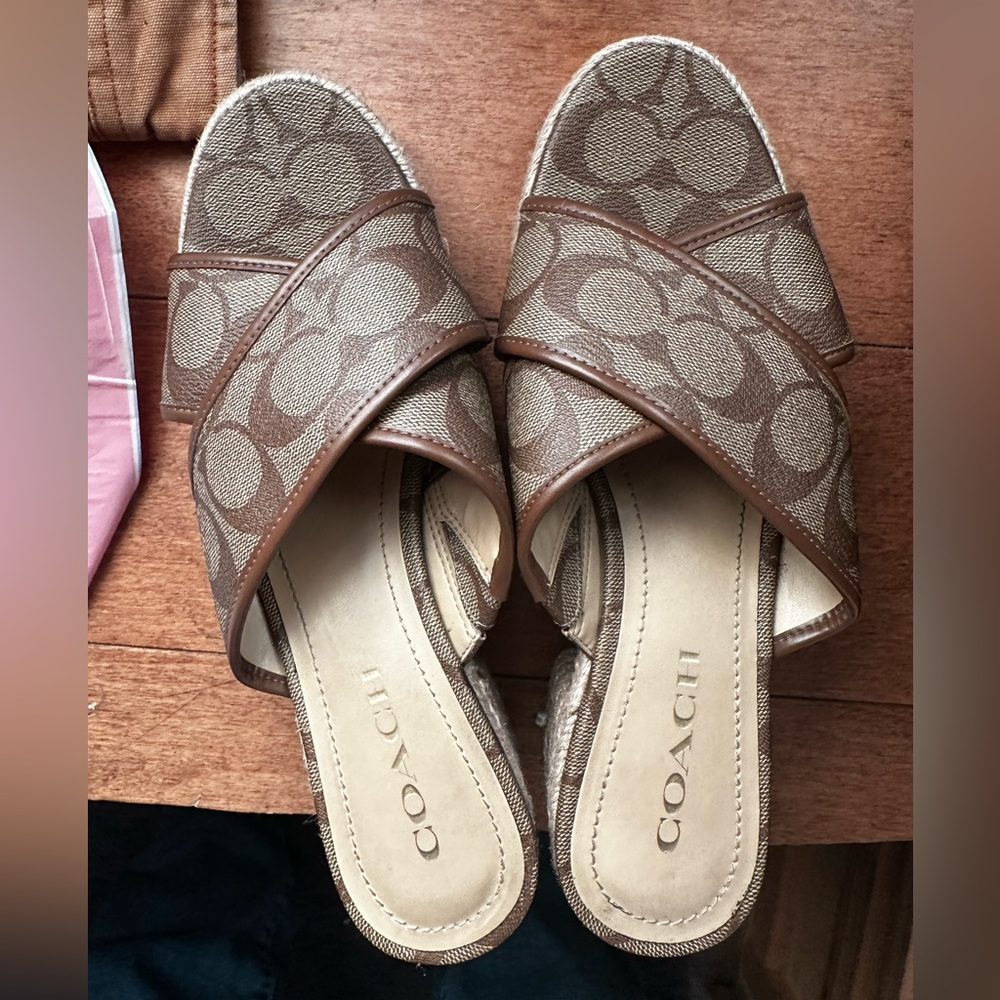 Real coach slide sandals, chancla, espadrille. Size 8.5 worn like 2x